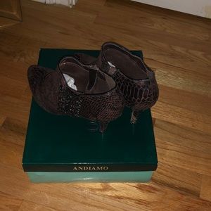 Andiamo Snake Skin Booties